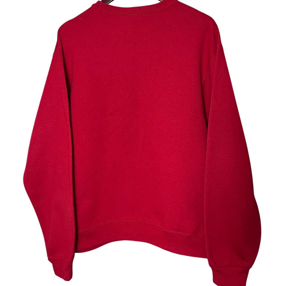 Jerzees NuBlend Red Cardinal Winter Snow Graphic Sweatshirt Women's Medium - Picture 3 of 8